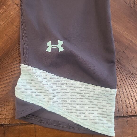 Under Armour Crop Leggings Grey and Green Small - Picture 2 of 8